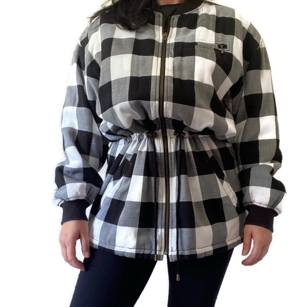 Vintage Liz Claiborne Puffy Gingham Puffer Jacket Size Large